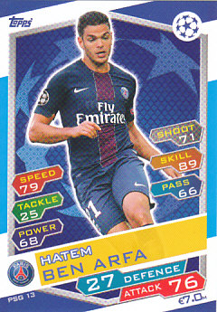 Hatem Ben Arfa Paris Saint-Germain 2016/17 Topps Match Attax CL #PSG13